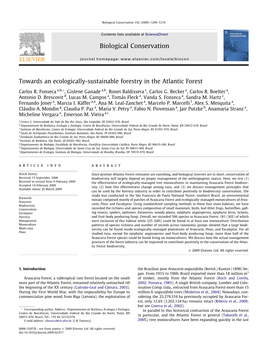 Towards an Ecologically-Sustainable Forestry in the Atlantic Forest