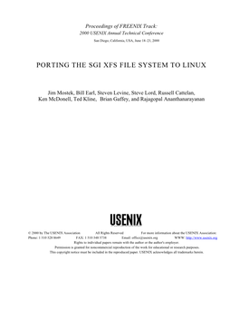 Page 1 Proceedings of FREENIX Track: 2000 USENIX Annual