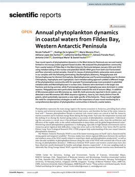 Annual Phytoplankton Dynamics in Coastal Waters from Fildes Bay