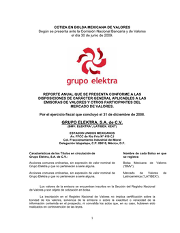 GRUPO ELEKTRA, S.A. De C.V. (BMV: ELEKTRA*, LATIBEX: XEKT)