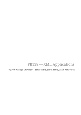 PB138 — XML Applications