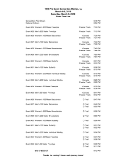 Saturday Finals Des Moines 2019