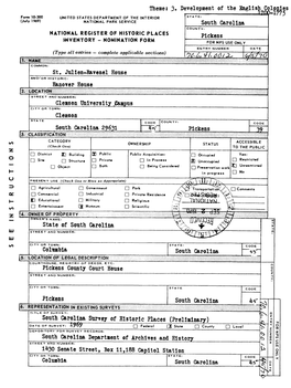 South Carolina Survey of Historic Places