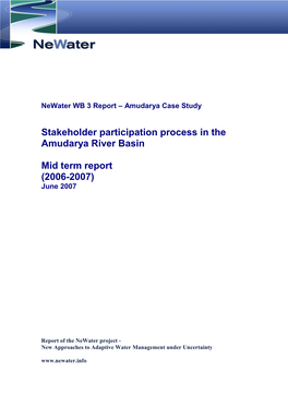 Stakeholder Participation Process in the Amudarya River Basin