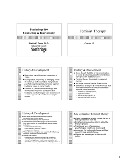 Feminist Therapy