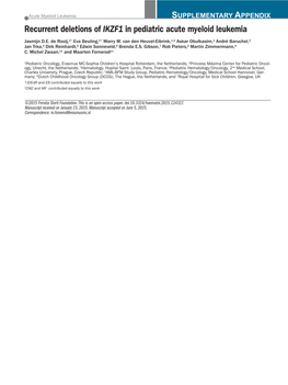 Recurrent Deletions of IKZF1 in Pediatric Acute Myeloid Leukemia