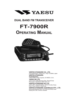 Yaesu FT-7900R Operating Manual