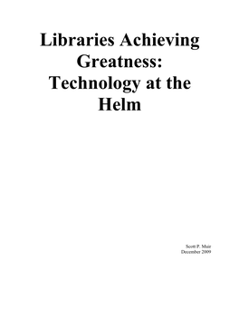 Libraries Achieving Greatness: Technology at the Helm