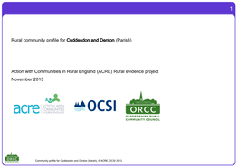 Rural Community Profile for Cuddesdon and Denton (Parish)