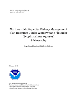 Windowpane Flounder (Scophthalmus Aquosus) Bibliography