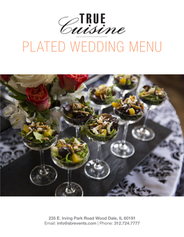 Plated Wedding Menu