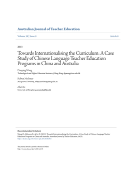 A Case Study of Chinese Language Teacher Education