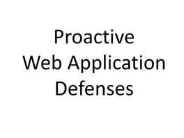 OWASP Top Ten Defenses