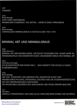 Minimal Art Und Minimalismus