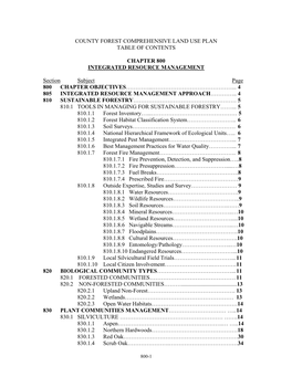 Chapter 800 Integrated Resource Management