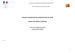 Réseaux Coordonnés De Professionnels De Santé Autour Des Élèves Scolarisés