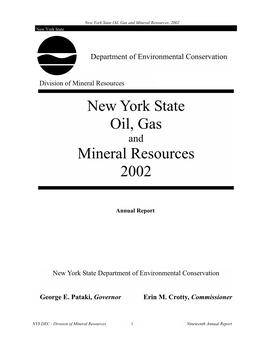 New York State Oil, Gas Mineral Resources 2002