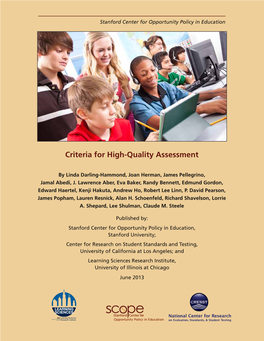 Criteria for High-Quality Assessment