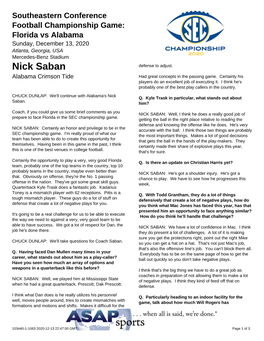 Nick Saban Defense to Adjust