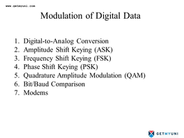 Modulation of Digital Data