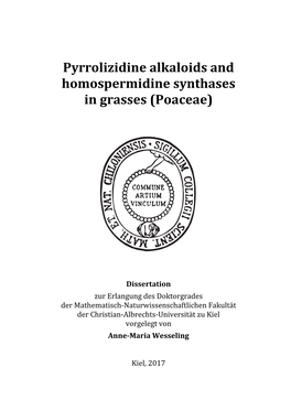 Pyrrolizidine Alkaloids and Homospermidine Synthases in Grasses (Poaceae)