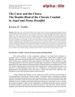 The Double-Bind of the Choraic Conduit in Angel and Penny Dreadful