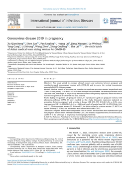 Coronavirus Disease 2019 in Pregnancy