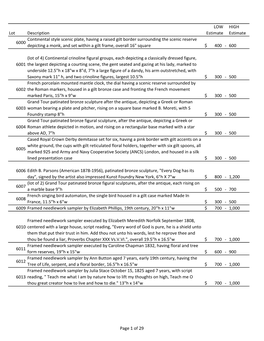 Lot Description LOW Estimate HIGH Estimate 6000 Continental Style