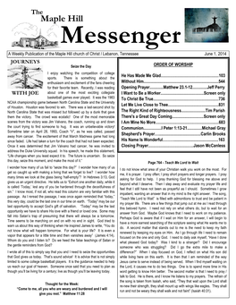 6-1-2014 Sunday Bulletin