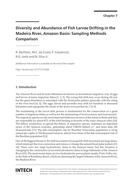 Diversity and Abundance of Fish Larvae Drifting in the Madeira River, Amazon Basin: Sampling Methods Comparison