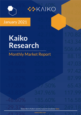 Kaiko Research Monthly Market Report