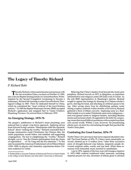 The Legacy of Timothy Richard P