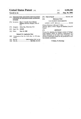 United States Patent (19) 11 4,346,246 Terrell Et Al