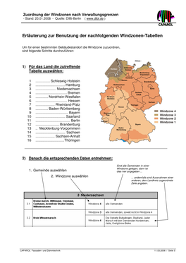 Zuordnung Der Windzonen Nach Verwaltungsgrenzen