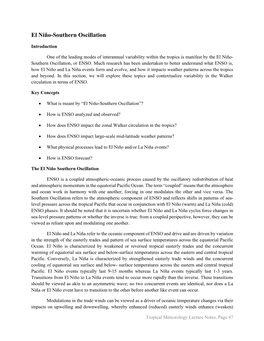 El Niño-Southern Oscillation