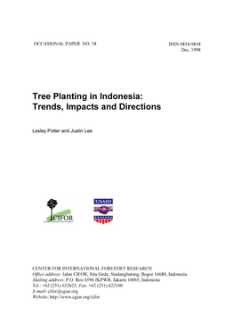 Tree Planting in Indonesia: Trends, Impacts and Directions