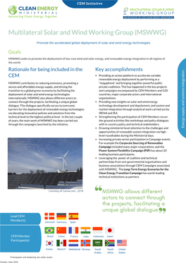 Multilateral Solar and Wind Working Group (MSWWG)