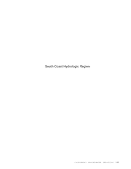 South Coast Hydrologic Region