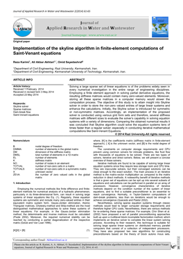 Implementation of the Skyline Algorithm in Finite-Element Computations of Saint-Venant Equations