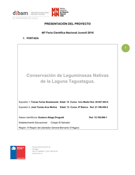 Conservación De Leguminosas Nativas De La Laguna Taguatagua