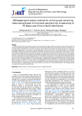 GIS-Based Optimization Method for Utilizing Coal Remaining Resources and Post-Mining Land Use Planning: a Case Study of PT Adaro Coal Mine in South Kalimantan