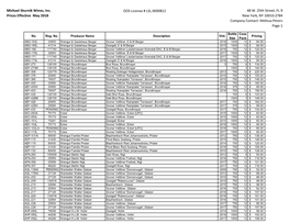 Michael Skurnik Wines, Inc. Prices Effective May 2018 OOS License # LSL.0000812 48 W. 25Th Street, FL 9 New York, NY 10010-2784