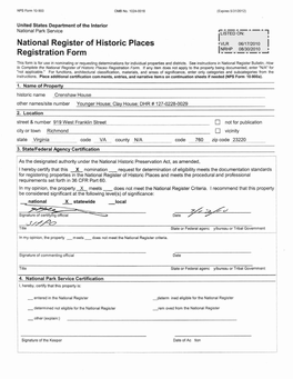 NPS Form 10 900 OMB No. 1024 0018