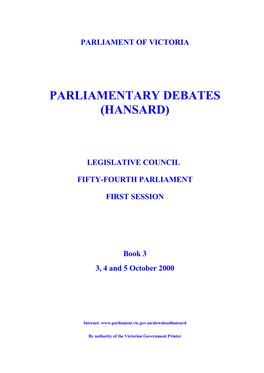 Council Spring Parlynet Weekly Book 3 2000