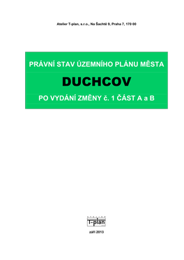 Právní Stav Územního Plánu Města Duchcov Po Vydání Změny Č