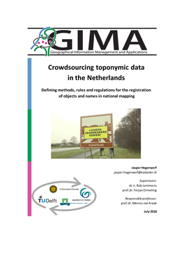 Crowdsourcing Toponymic Data in the Netherlands