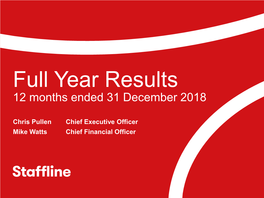 Peopleplus Transition from Work Programme Focussed • Final WP Revenues in H1 2019 to UK’S Leading Skills and Training Business • Final Exit Costs Incurred in 2018