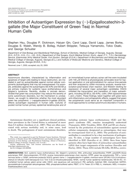 Inhibition of Autoantigen Expression by ()-Epigallocatechin-3- Gallate