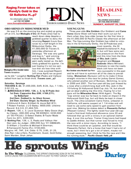 HEADLINE GI Ballerina H...P7 NEWS for Information About TDN, DELIVERED EACH NIGHT Call 732-747-8060