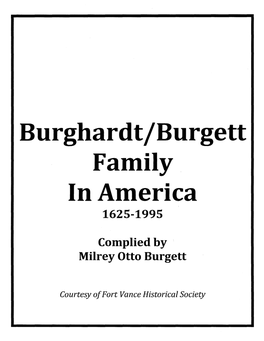 The Burghardt/Burgett Family in America 1625-1995